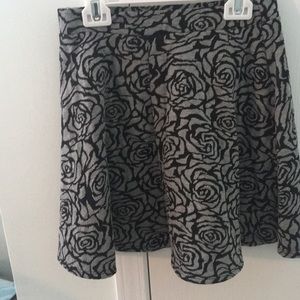 Black and Grey Rose Skater skirt